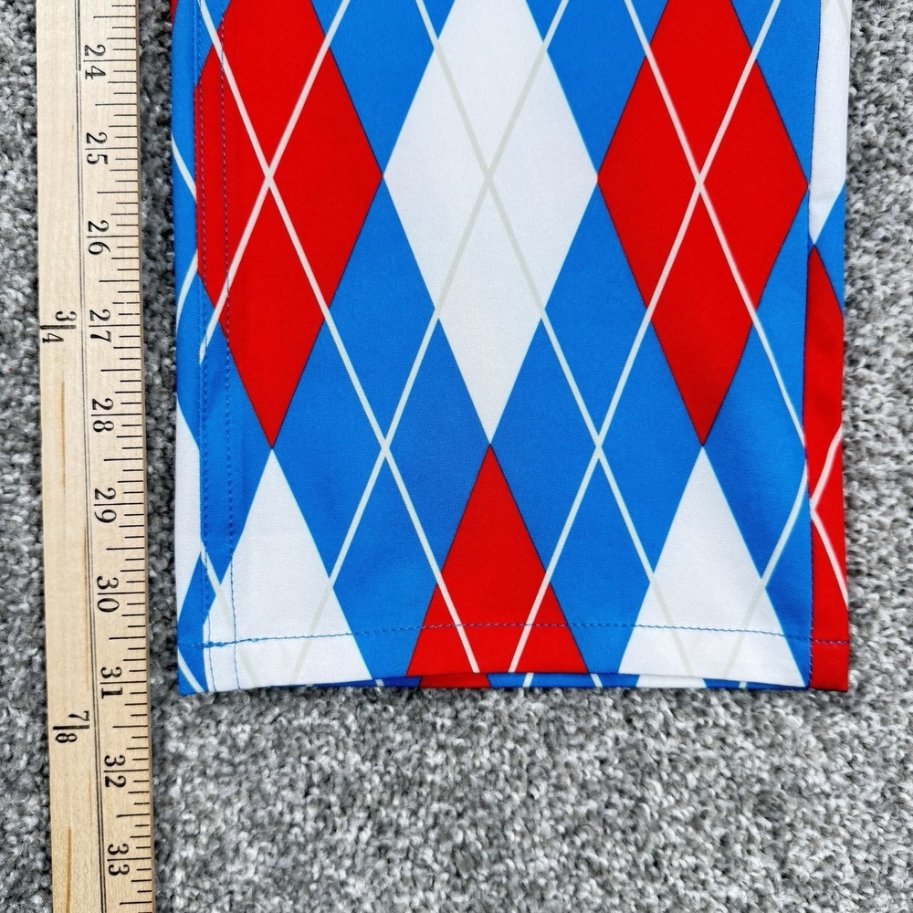Tipsy Elves Men's American Argyle Golf Pants Red White Blue Patriotic Size L NWT - Picture 5 of 14